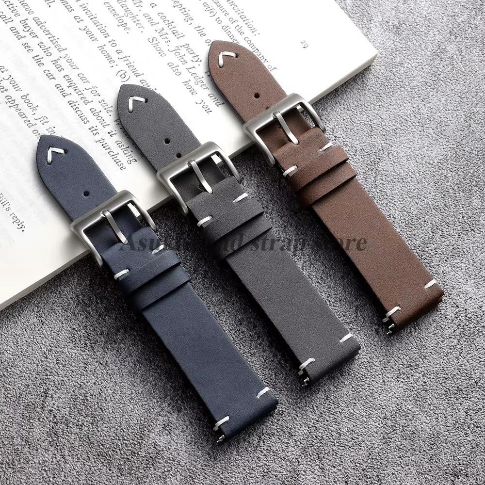 Bracelet de montre en cuir mat 18mm 20mm 22mm