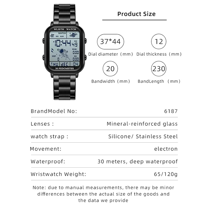 WLISTH montre numérique multifonctionnelle affichage Sport montres électroniques