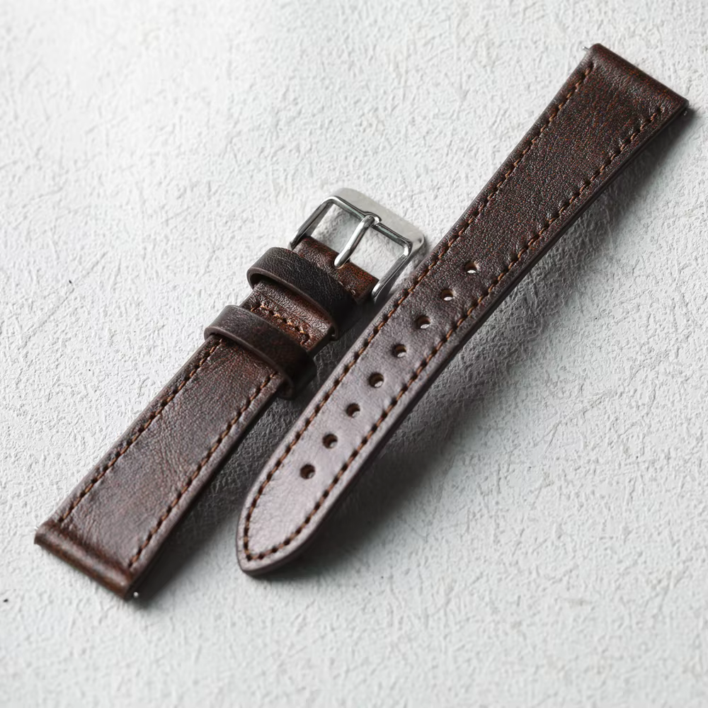 Bracelet en cuir brossé italien fait à la main