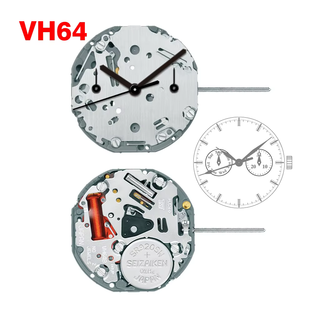 Mouvement à quartz pour montre japonaise VH31 VH60 VH61 VH63 VH64 VH65 VH67 VH68 VH83 VH88 Original du Japon