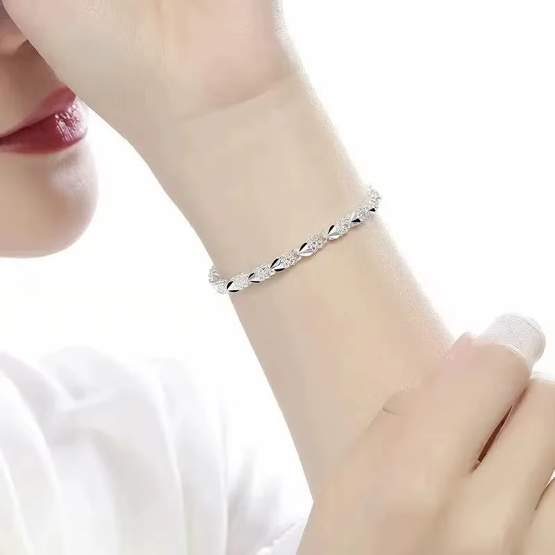 Bracelet cœur en argent Sterling 925 pour femmes, élégant, réglable, bijoux romantiques, coffret cadeau pour fête, anniversaire de mariage