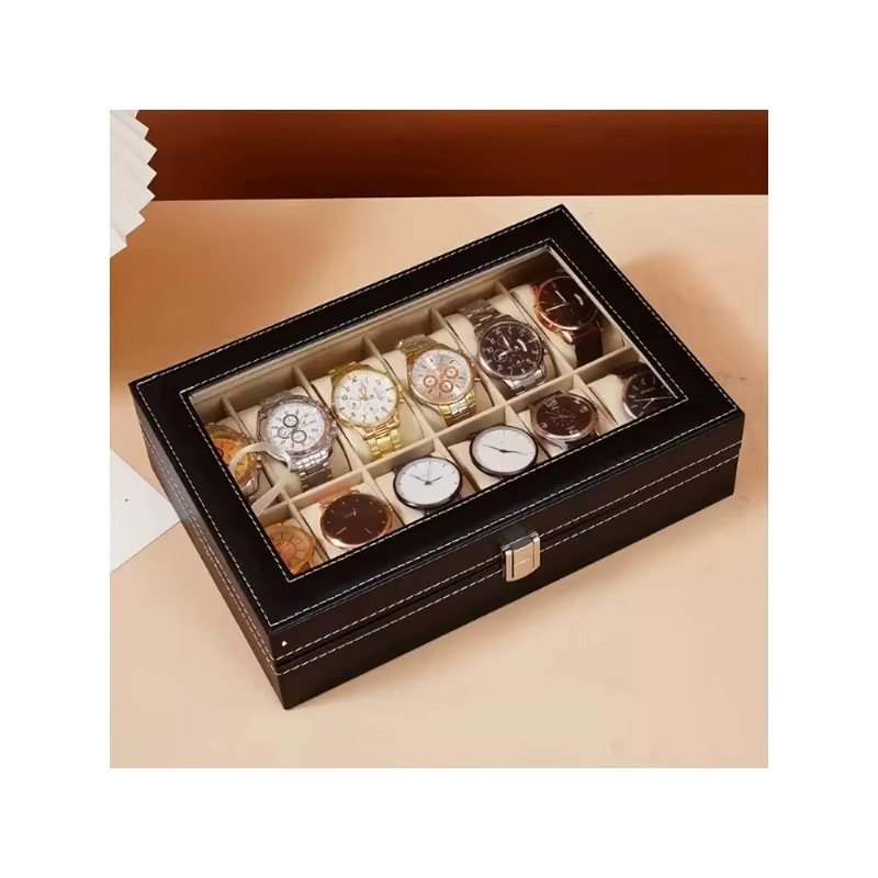 Nouvelle Boîte de Rangement de Luxe 2026 pour 12 Montres avec Serrure Sécurisée