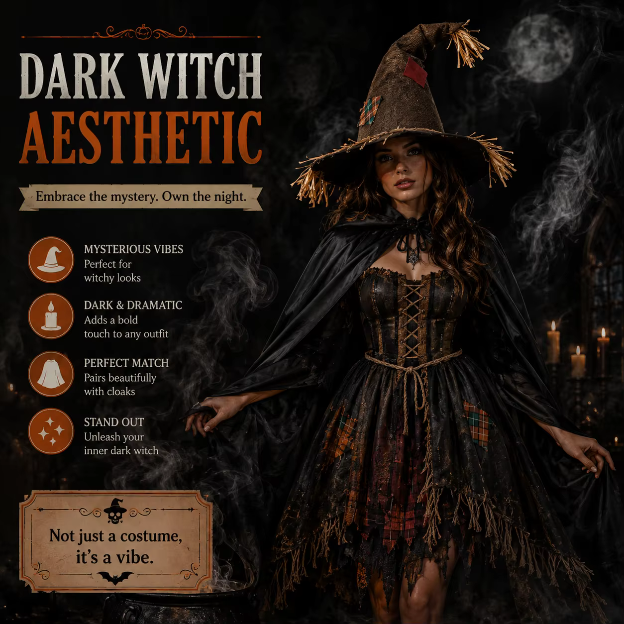 Chapeau de sorcière d'Halloween pour femmes, accessoire de costume pour la fête d'automne