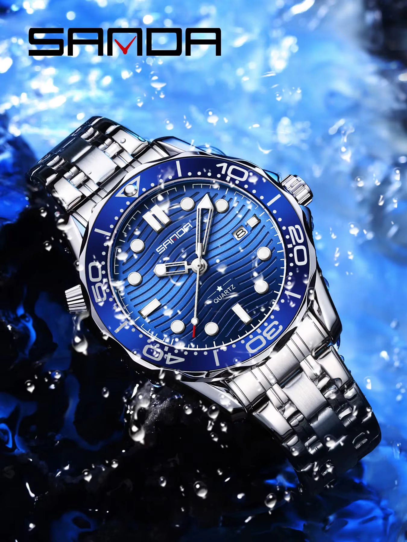 SANDA – montre à Quartz pour hommes