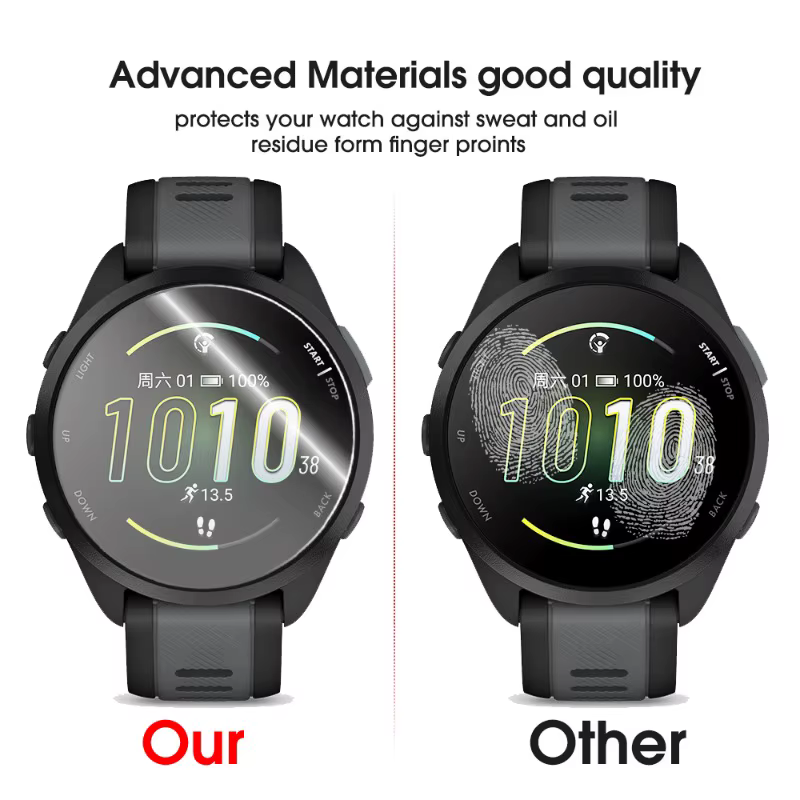 Pour Garmin Forerunner 955 945 935 235 225 735XT 265 255s 220 230 165 protecteurs d'écran en verre trempé de musique 9H Films de montre durs