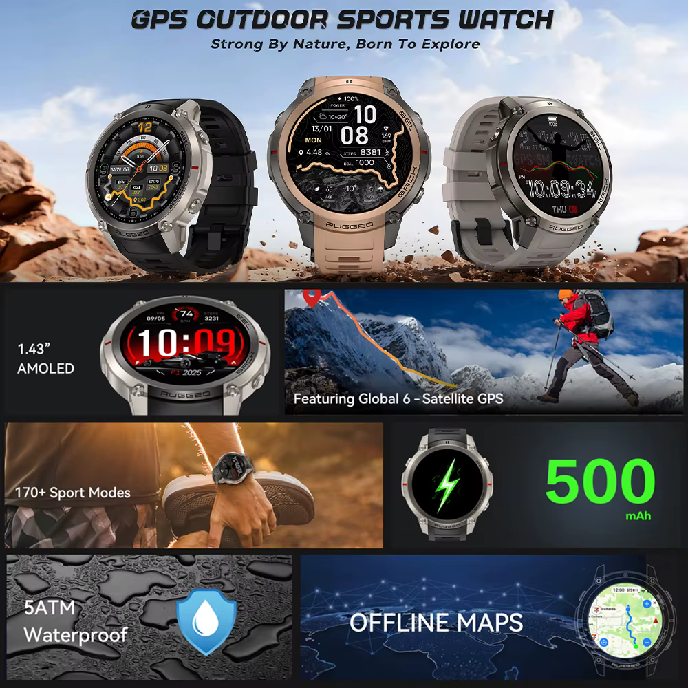 Montre connectée GPS pour triathlon en plein air