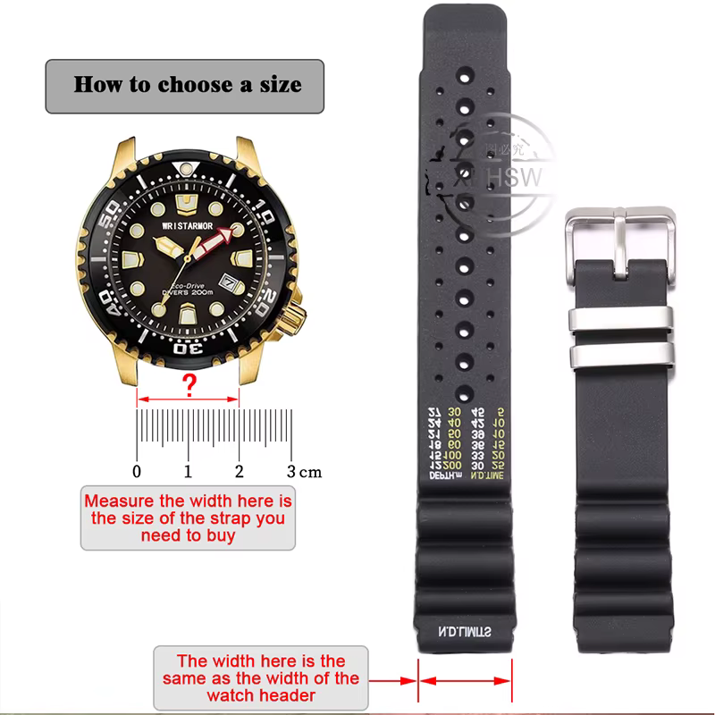 Accessoires de montre Bracelet en résine 20/22/24mm adapté pour Citizen promaster nd limites