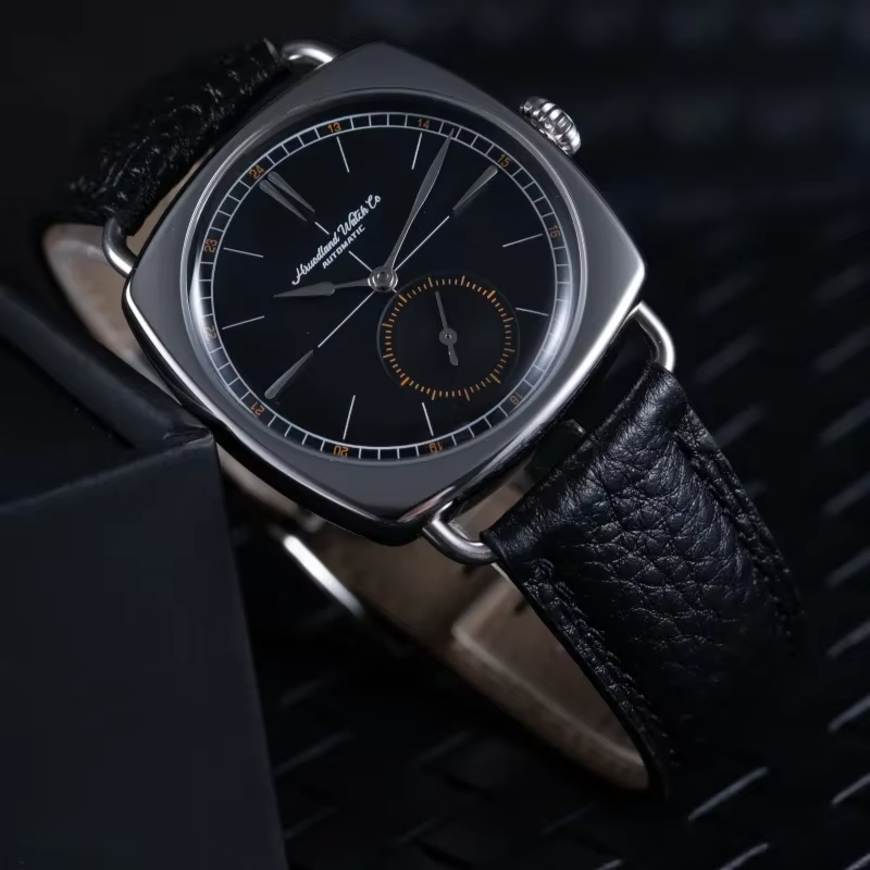Hruodland 2025 montre mécanique pour hommes mouette St1701 36mm carré verre minéral acier inoxydable étanche 10Bar Reloj Hombre
