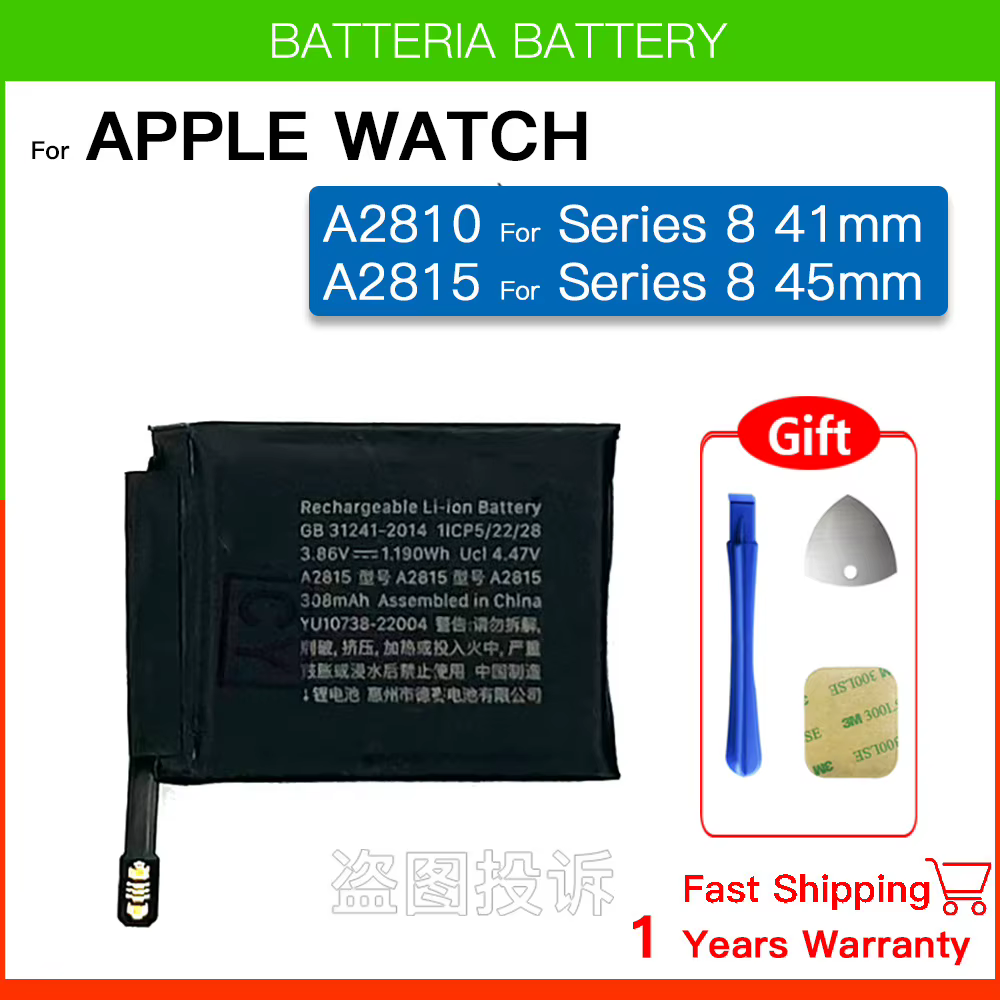 Batterie de remplacement pour Apple Watch Series SE 3 4 5 6 7 8 9 10 pour IWatch S3 S4 S5 S6 S7 S8 S9 Bateria 38/40/41/42/44/45/46/49mm