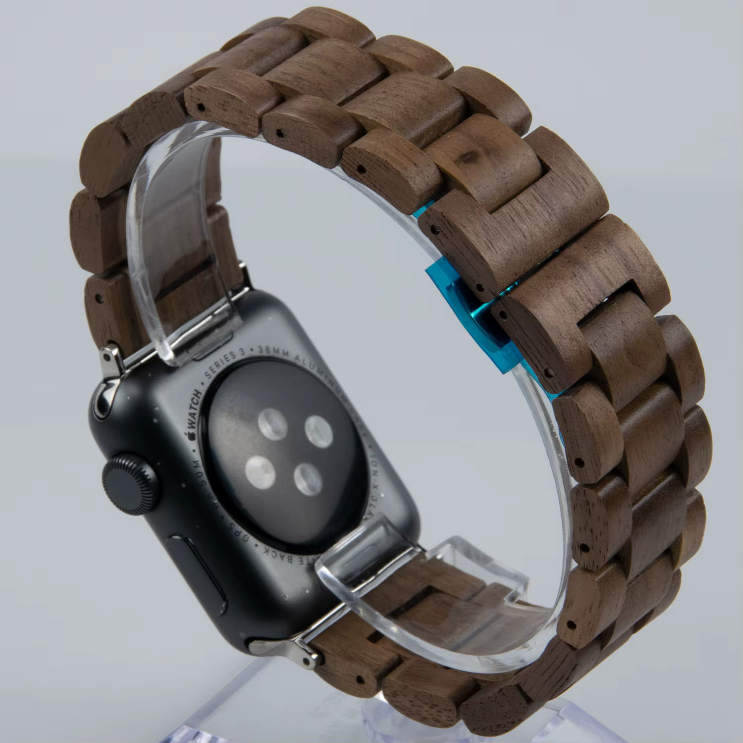 Bracelet en bois papillon pour Apple Watch Series