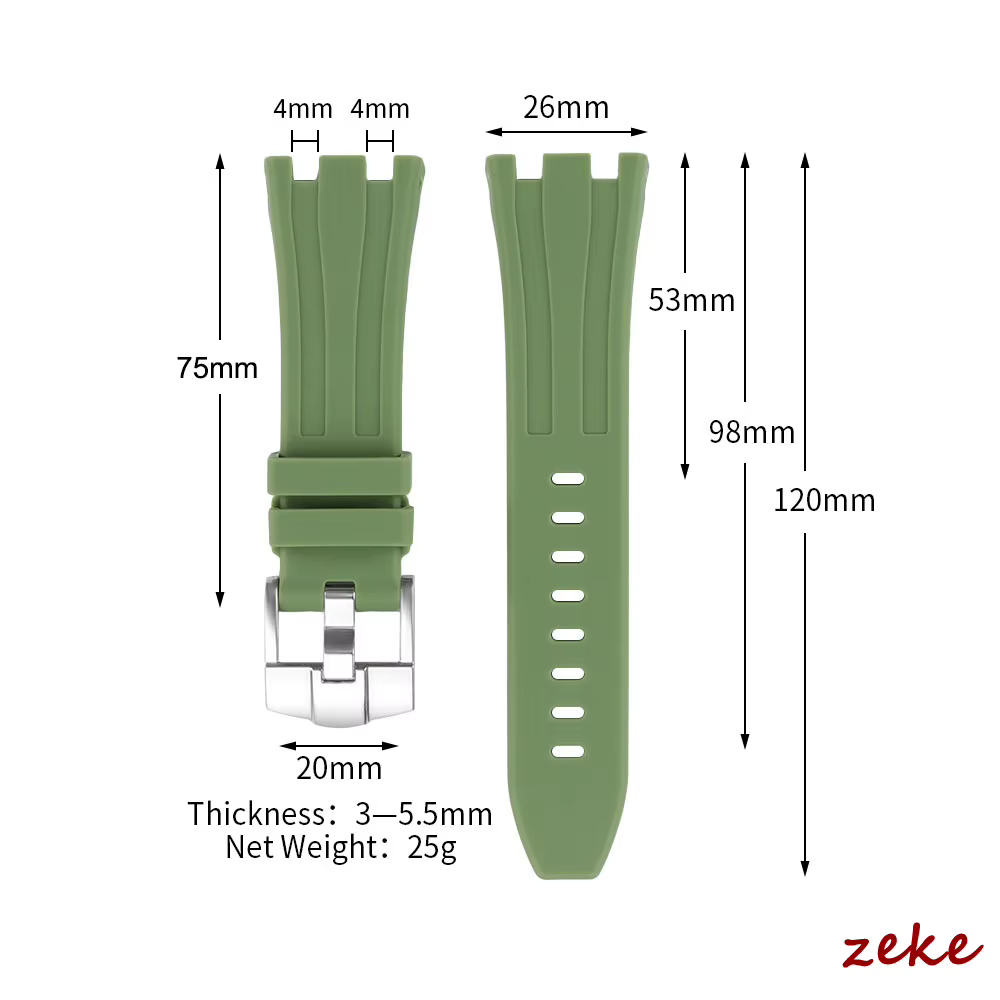 Bracelet de montre en caoutchouc pour Royal Oak 26 mm