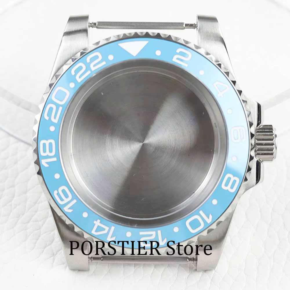 Boîtier de montre à lunette en céramique bleu glacier