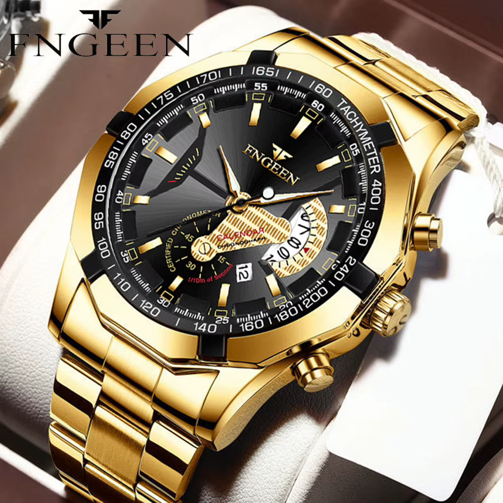 FNGEEN hommes montres à Quartz Concept de mode cadran décoratif décontracté militaire sport montre-bracelet étanche