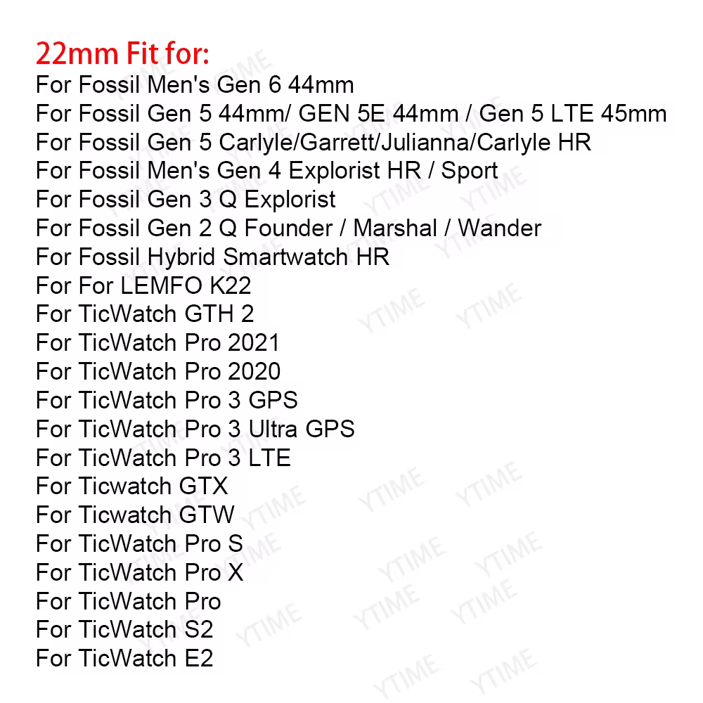 Bracelet de montre 22mm pour Fossil GEN 6 5E 5 44mm
