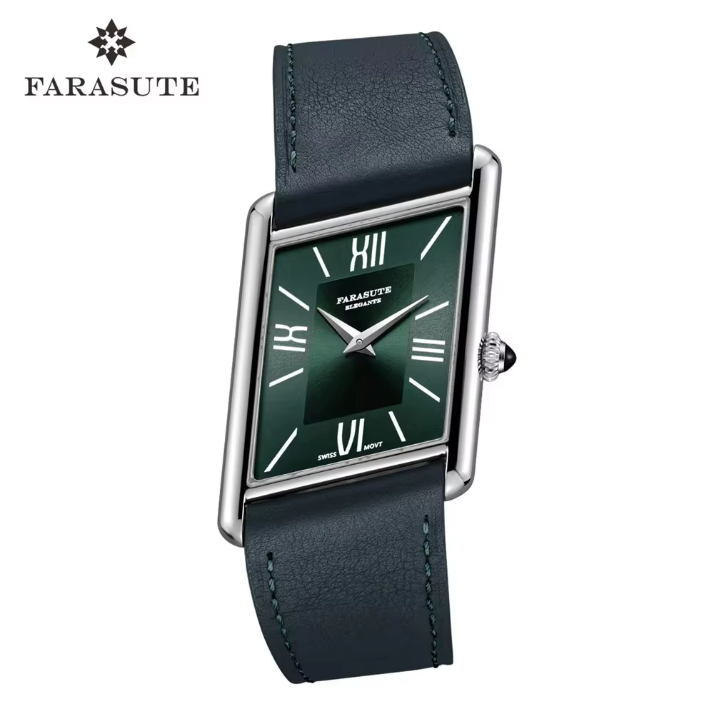 FARASUTE luxe carré sport montre pour hommes mouvement suisse étanche verre saphir acier inoxydable Quartz montre-bracelet mâle Reloj