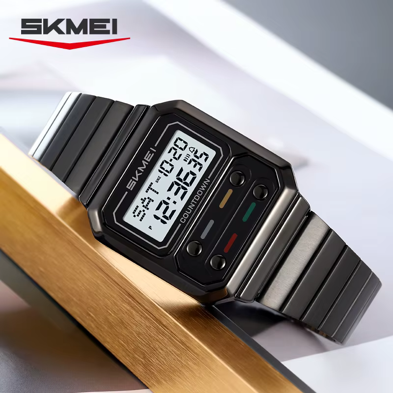 SKMEI 2448 luxe heure alarme Sport numérique électronique rétro montre pour femmes étanche Chrono montre-bracelet zegarek męski horloge