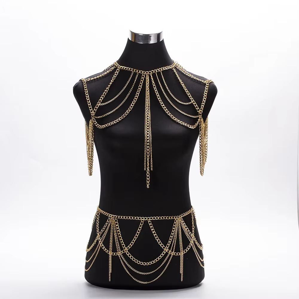 Chaîne de corps de plage pour Bikini, Sexy, accessoire personnalisé à la mode pour femmes, collier de bijoux tendance d'été