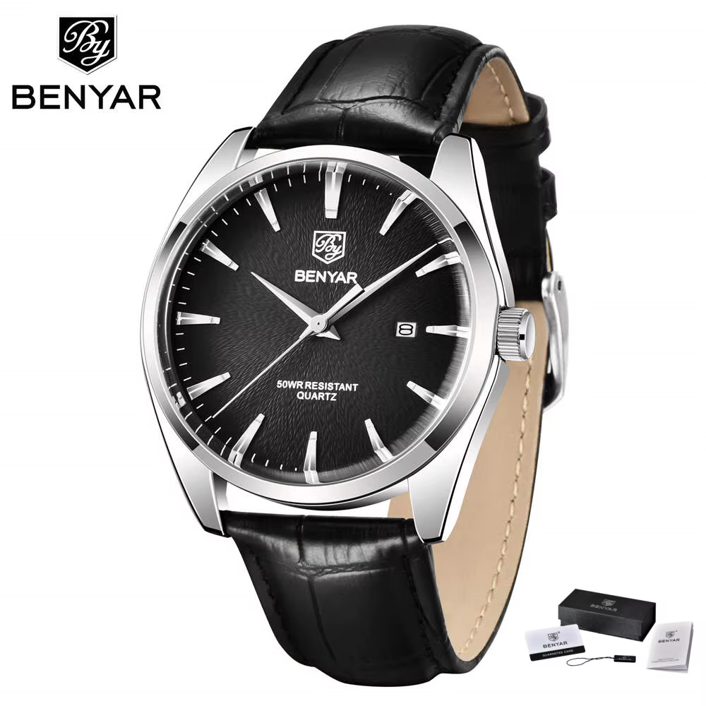 Benyar 5163 Top marque de luxe montres militaires en cuir