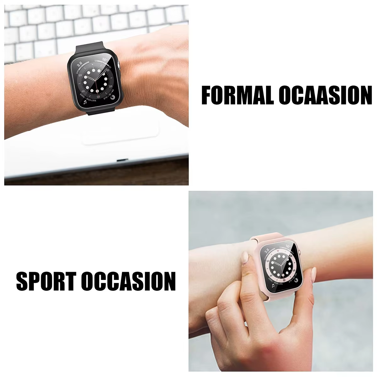 Coque en verre et couvercle pour Apple Watch