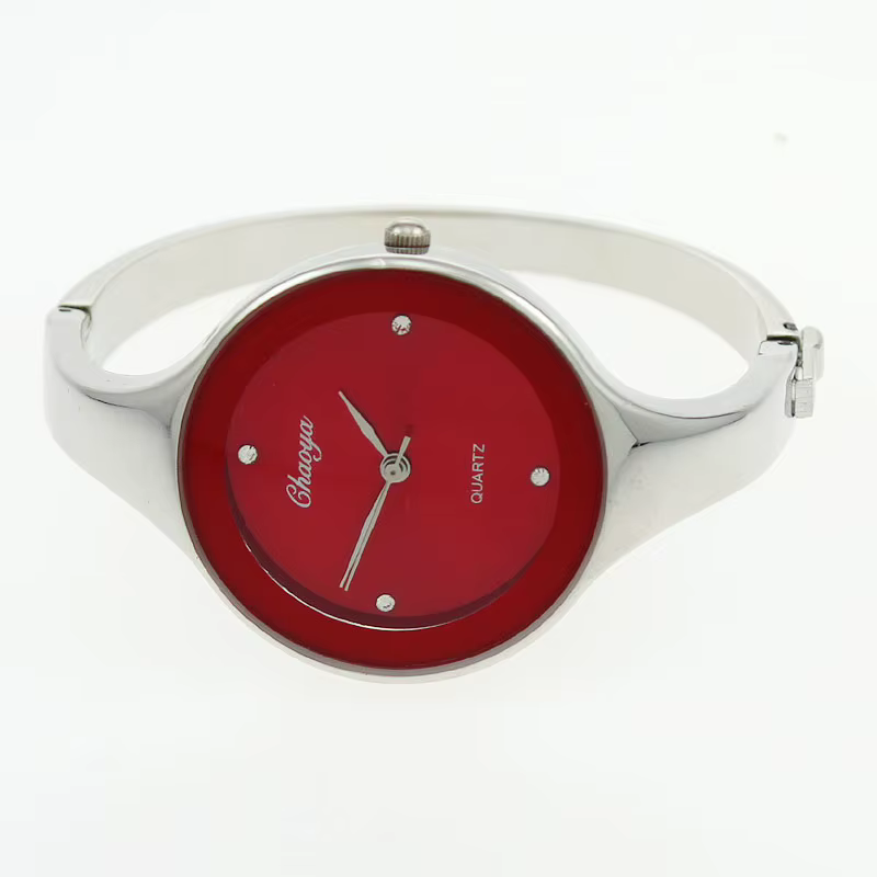 Montre manchette en acier inoxydable doré pour femme