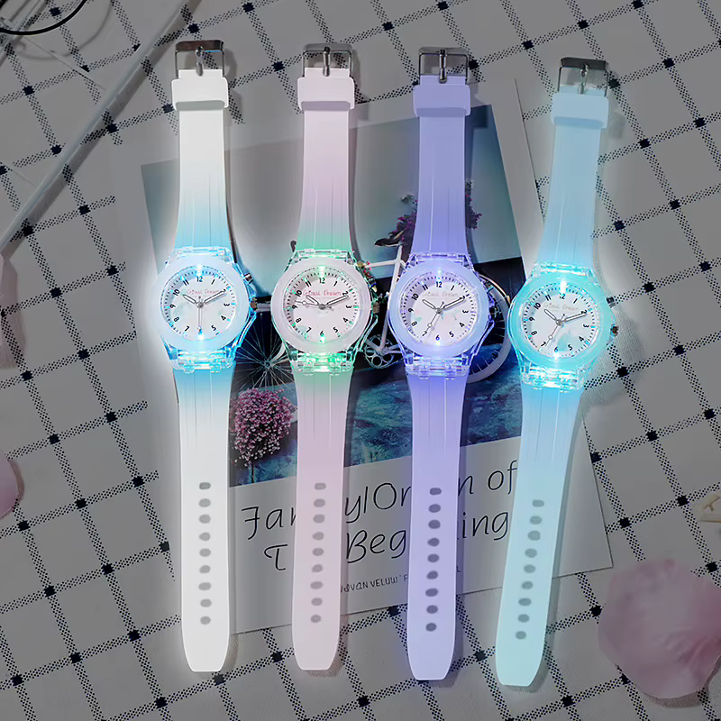 Montre-bracelet lumineuse en Silicone souple pour enfants