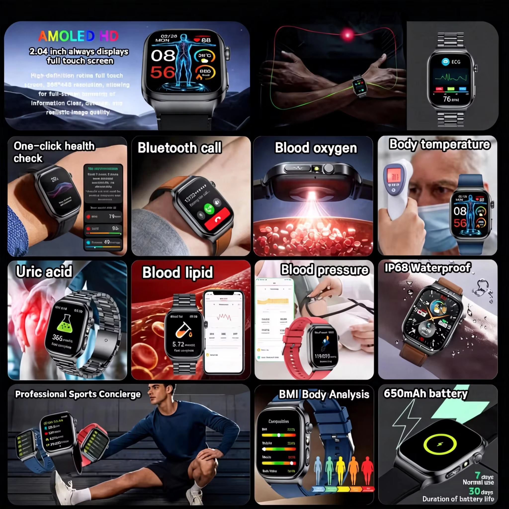 Nouvelle montre connectée ECG pour la santé