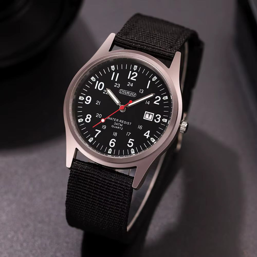 Montre-bracelet à quartz de sport militaire pour hommes