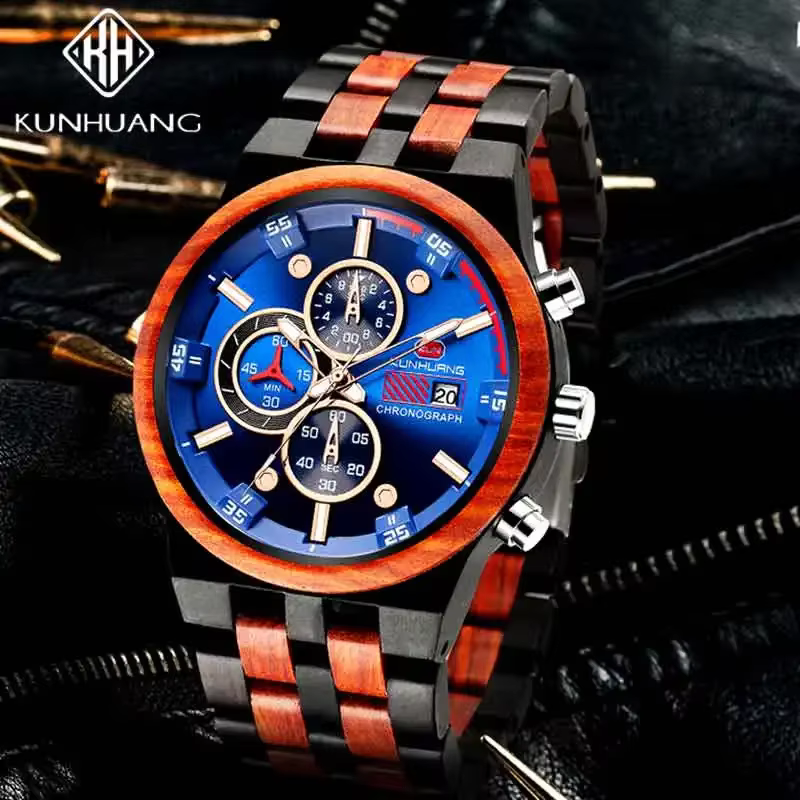 Montre en bois KUNHUANG pour homme