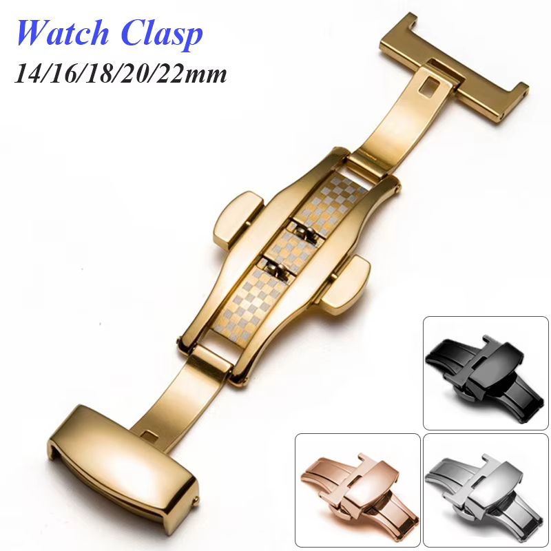 Fermoir papillon en acier inoxydable pour bracelet de montre
