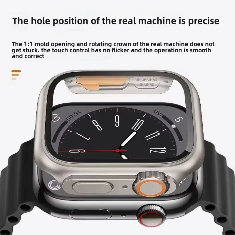 Verre + boîtier pour Apple Watch 11 10 46/42mm 9 8 7 45/41mm, protection d'écran, changement à Ultra 3/2/1 iWatch 6 5 SE 44/40mm