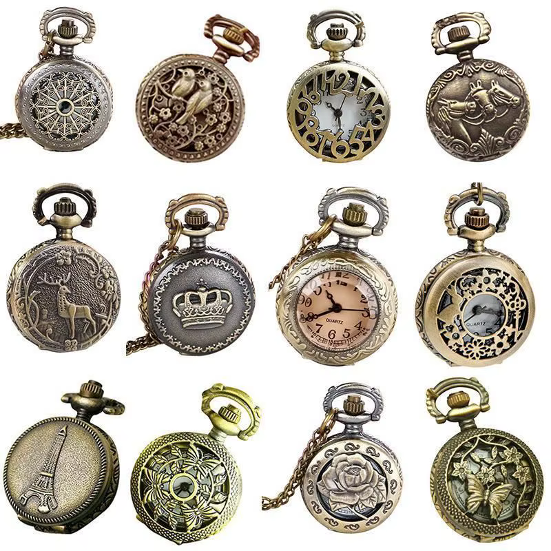 Montre à quartz Steampunk de poche vintage pour hommes
