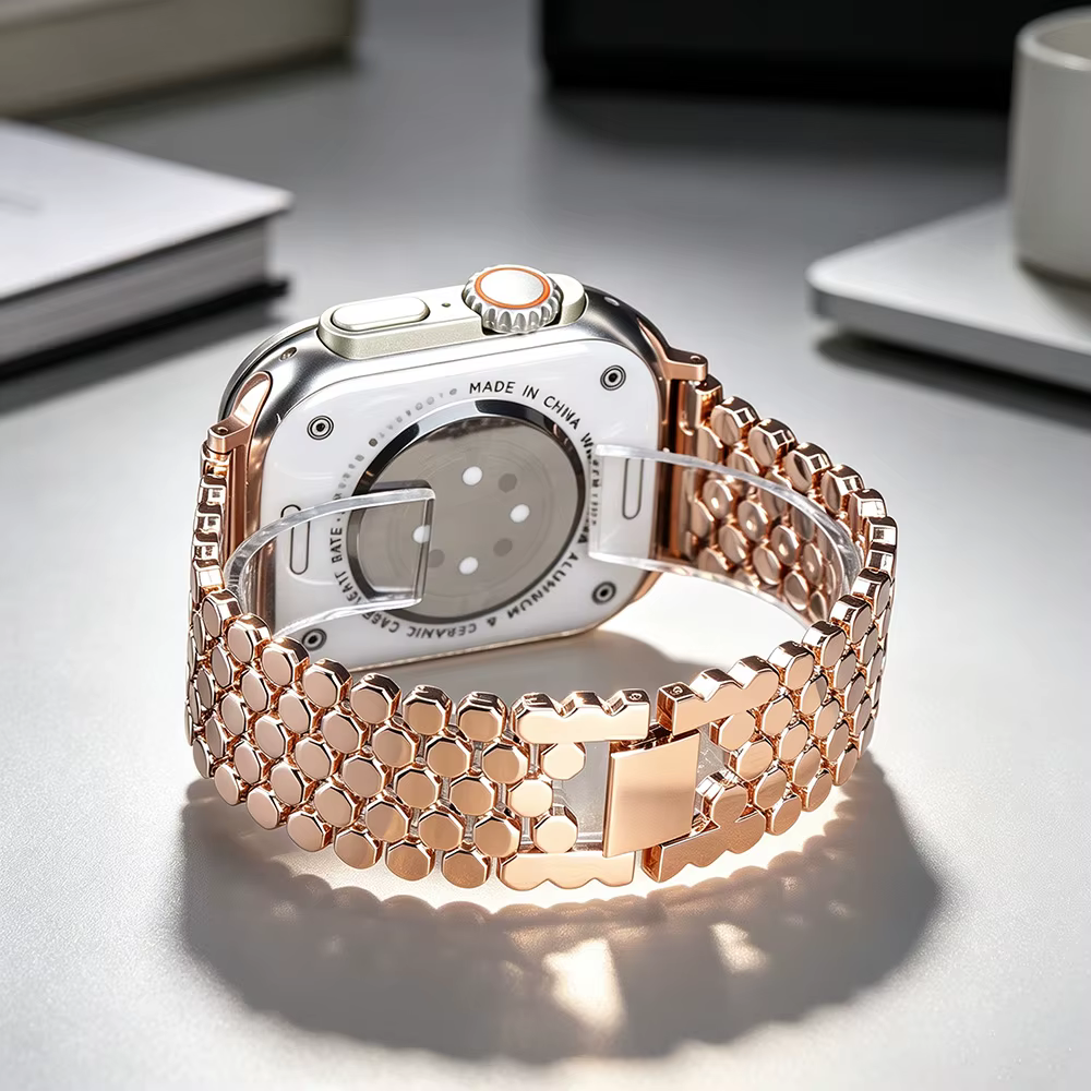 Bracelet en métal nid d'abeille pour Apple Watch Series 49mm 46mm 45mm 44mm 42mm 41mm 40mm