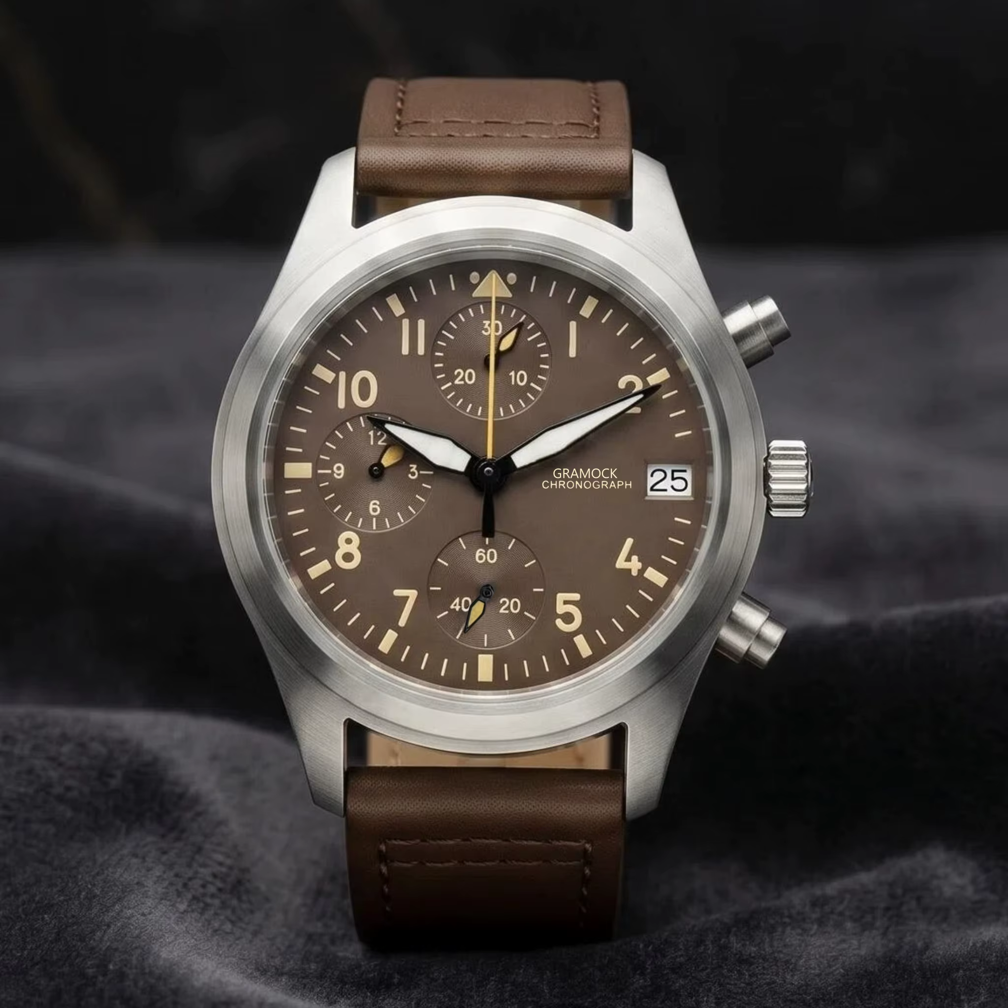 Montre de plongée vintage pour homme en acier de 38 mm