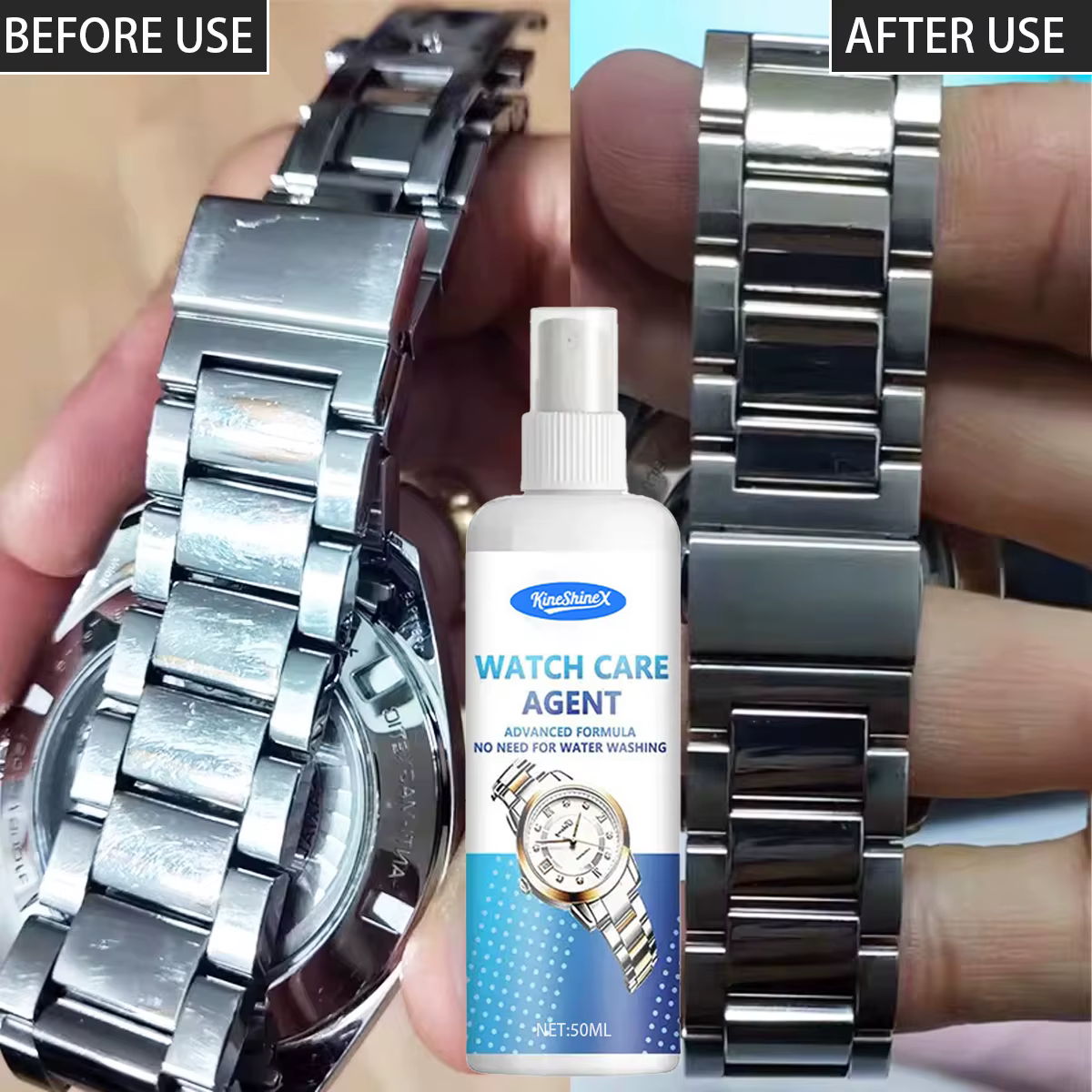 Spray de polissage pour l'entretien des montres - Prévient la décoloration et restaure la brillance des surfaces