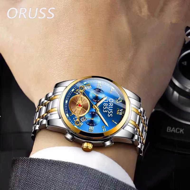 Montre à quartz de luxe étanche pour homme avec bracelet en acier