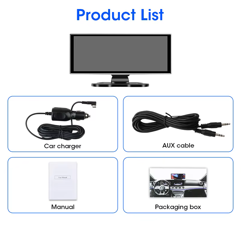 10/11.26 pouces Dash Cam 4K voiture DVR sans fil Carplay et Android Auto GPS Navigation enregistreur vidéo tableau de bord double objectif Wifi FM AUX