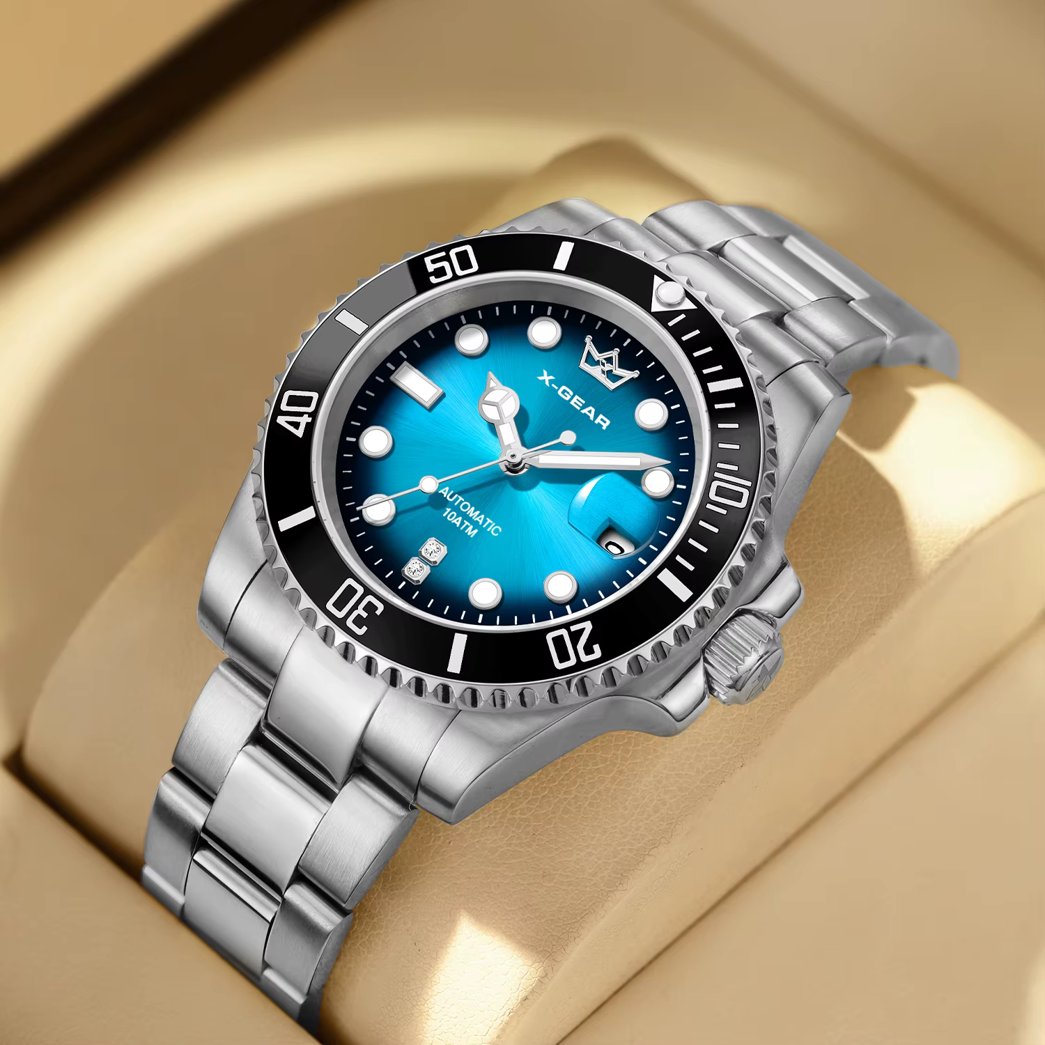 Montre de plongée lumineuse Water Ghost avec lunette en céramique