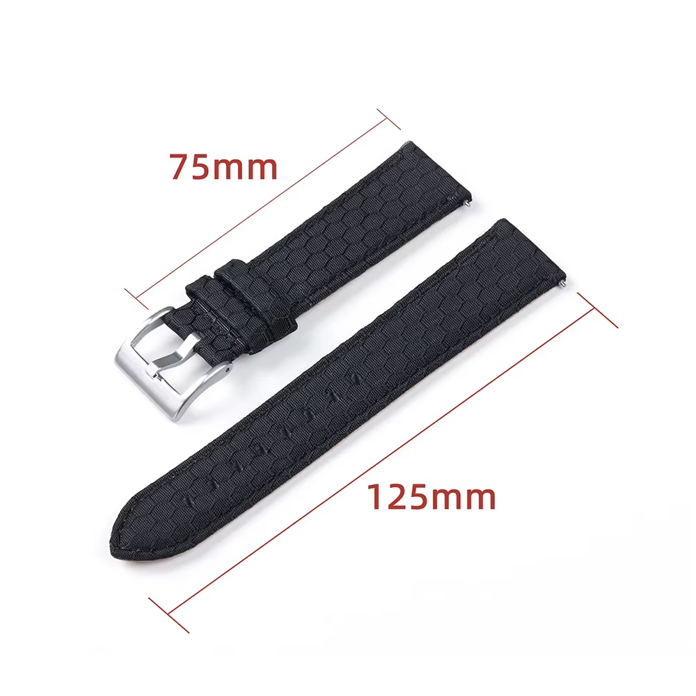 20mm 22mm lisse véritable Nylon tissé toile Bracelet de montre pour Perlon pour Omega