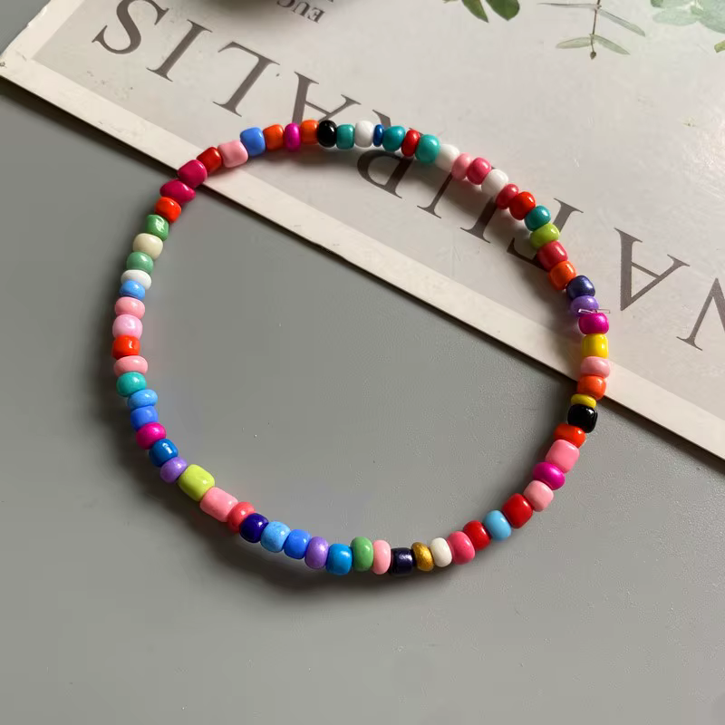 Bracelet de cheville pour femmes coloré mode fille petites perles de rocaille pied Bracelet jaune rose bleu couleur été bohème cheville cadeau bijoux