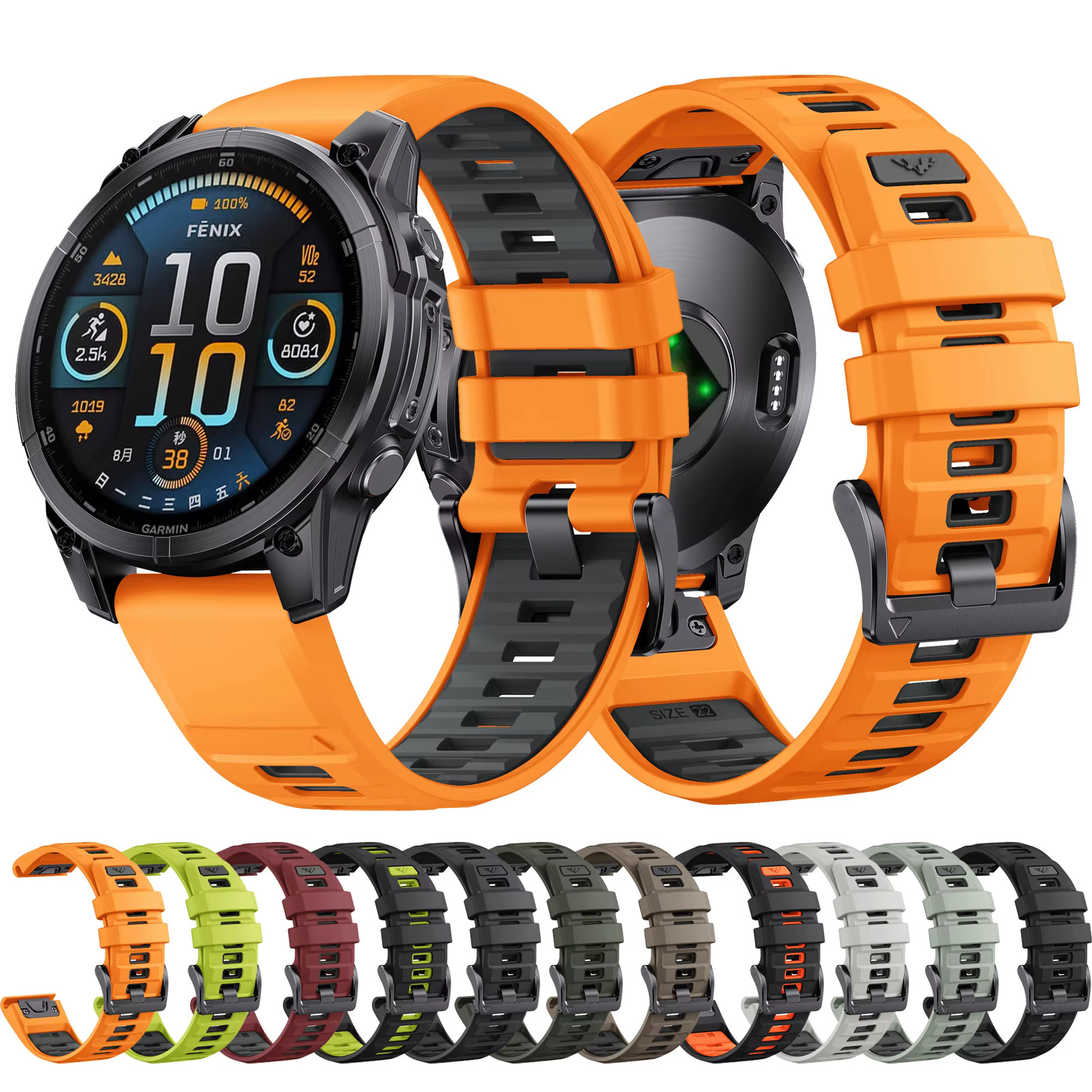 Bracelet de montre Fenix8 1:1 pour Garmin Fenix 8 47mm 51mm E 7 7X 6 6X 5 5X/Epix Pro/Enduro 3 QuickFit 22mm 26mm