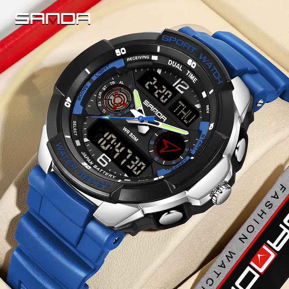 Montre électronique pour étudiants coréens SANDA Top 6197