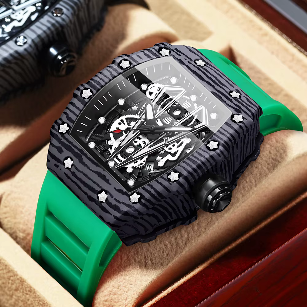 Montre-bracelet à quartz en silicone pour homme