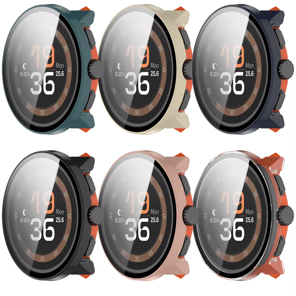 BEHUA couverture avec étui de protection d'écran en verre pour Suunto Run Smartwatch coque
