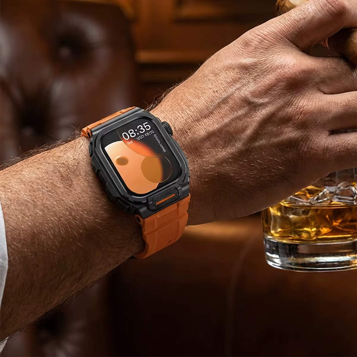 Bracelet d'intégration robuste avec étui pour Apple Watch 46mm 49mm
