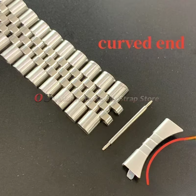 Bracelet de montre 18mm 19mm 20mm 21mm 22mm pour bracelet Jubilee pour Rolex DATEJUST, accessoires de luxe en acier inoxydable à extrémités courbées