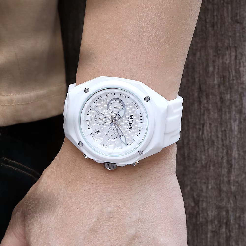 MEGIR haut montre de luxe pour hommes chronographe étanche lumineux homme montre-bracelet Date semaine Quartz