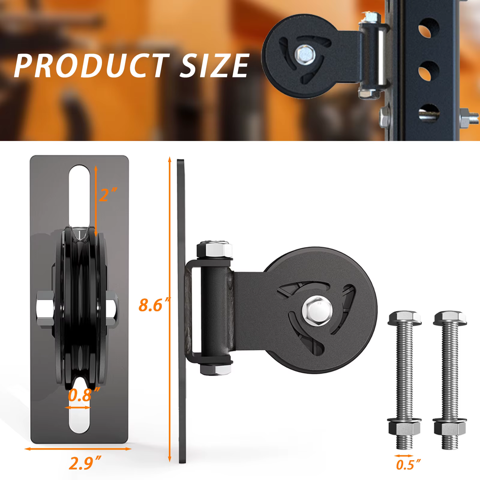 Fixation universelle de poulie de câble pour supports électriques – Compatible avec les trous de 5/8 pouces – Système de poulie de gymnastique DIY à montage réglable