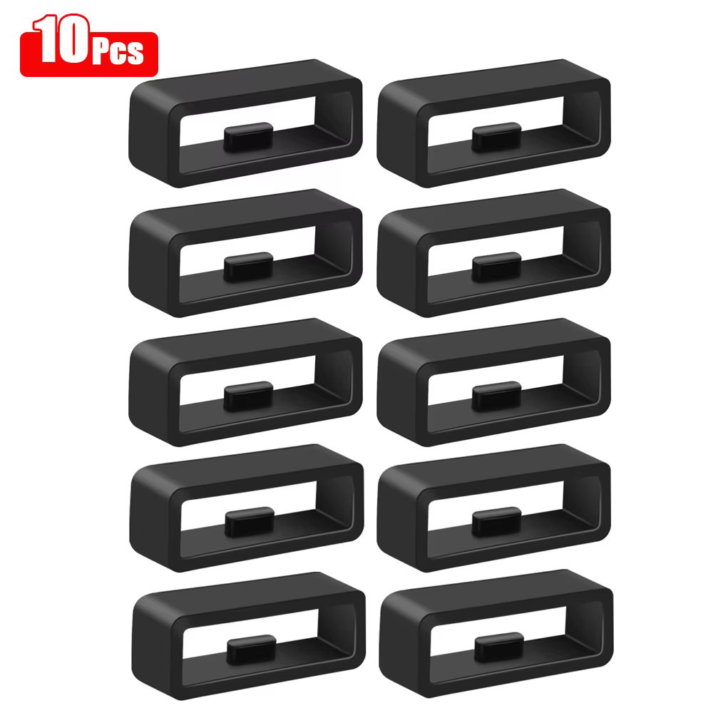 Lot de 4, 6 ou 10 anneaux de rechange en silicone pour bracelet de montre
