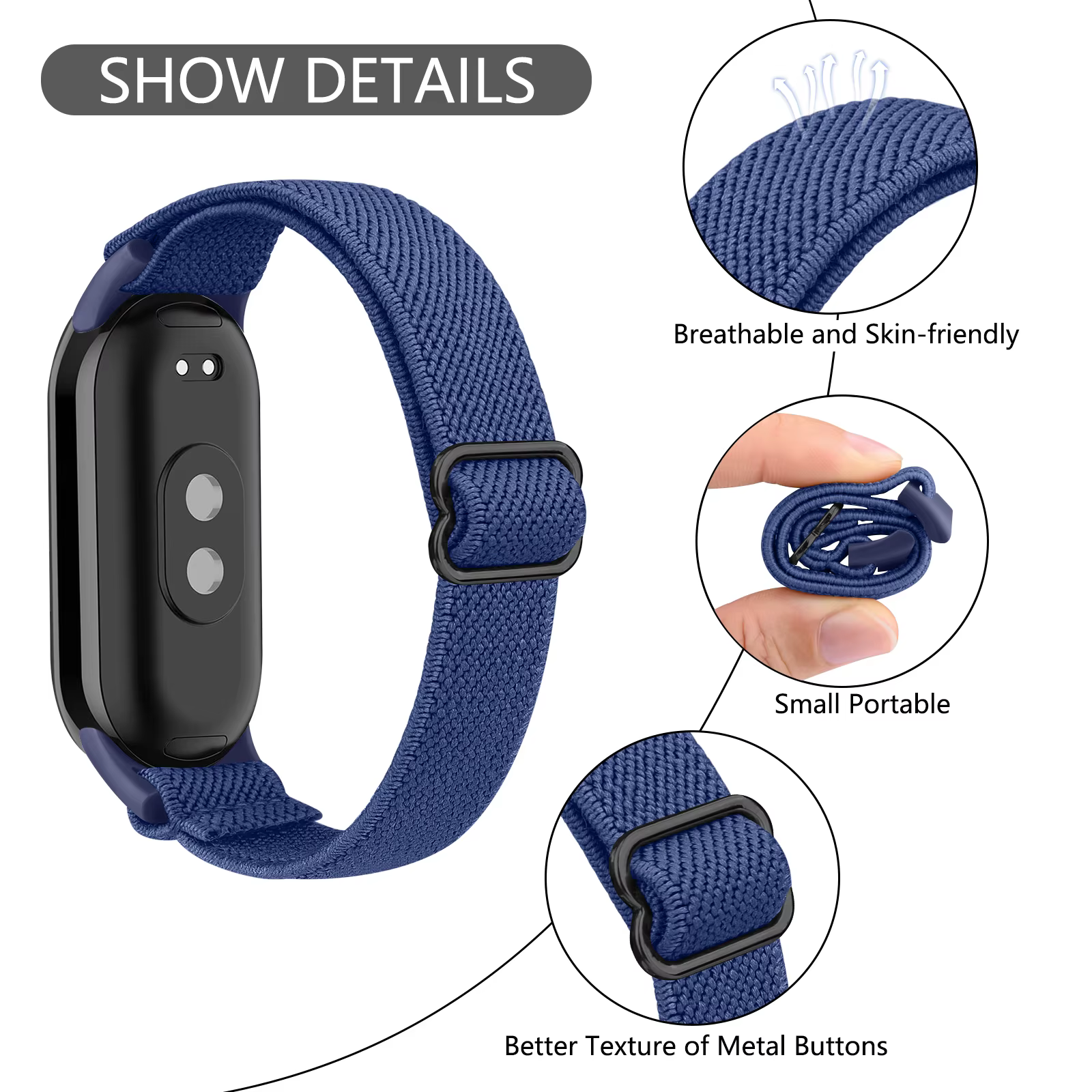 Bracelet à boucle en Nylon pour Xiaomi Smart Band 9 8