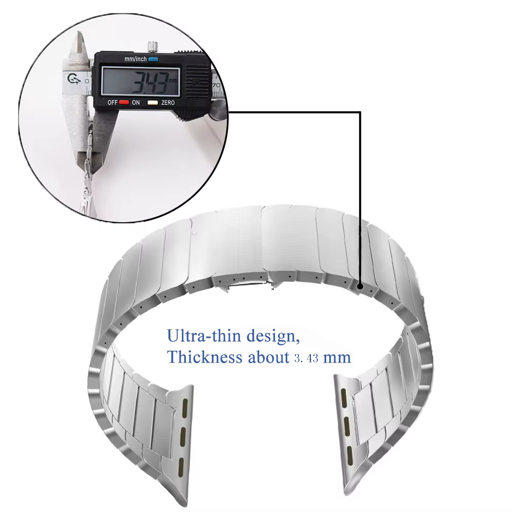 Bracelet de luxe en acier inoxydable pour Apple Watch série 10 9 8 7 46mm 45mm 41mm
